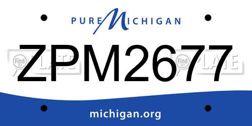 ZPM2677 Michigan License Plate