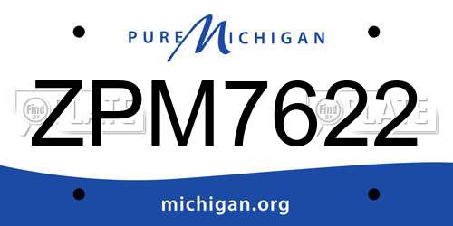 ZPM7622 Michigan License Plate