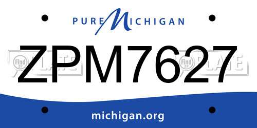 ZPM7627 Michigan License Plate
