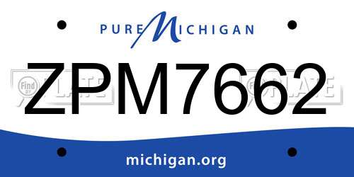ZPM7662 Michigan License Plate