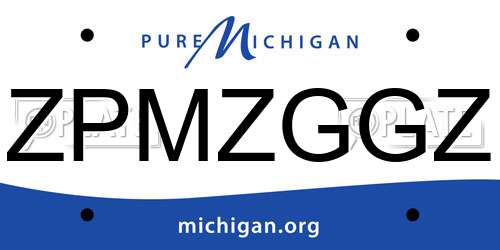 ZPMZGGZ Michigan License Plate