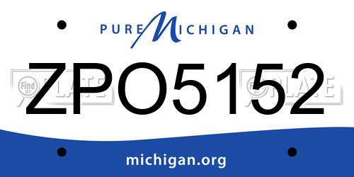 ZPO5152 Michigan License Plate