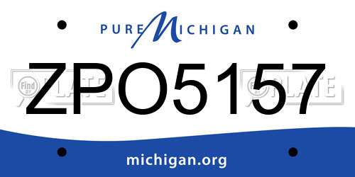 ZPO5157 Michigan License Plate