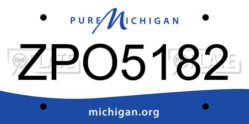 ZPO5182 Michigan License Plate