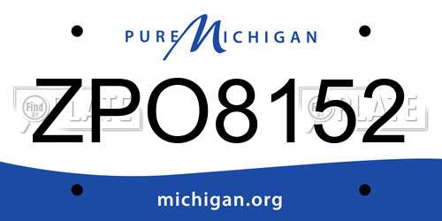 ZPO8152 Michigan License Plate