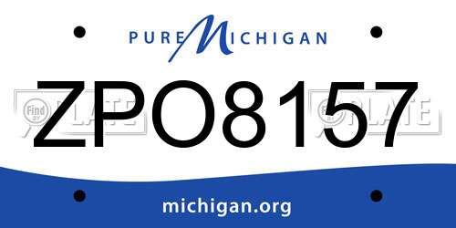 ZPO8157 Michigan License Plate