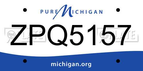 ZPQ5157 Michigan License Plate