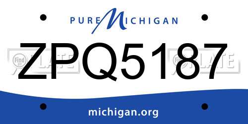 ZPQ5187 Michigan License Plate