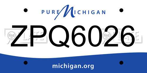 ZPQ6026 Michigan License Plate