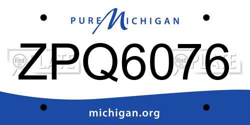 ZPQ6076 Michigan License Plate