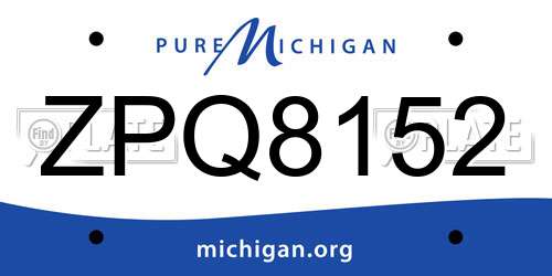 ZPQ8152 Michigan License Plate