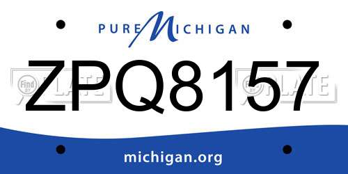 ZPQ8157 Michigan License Plate