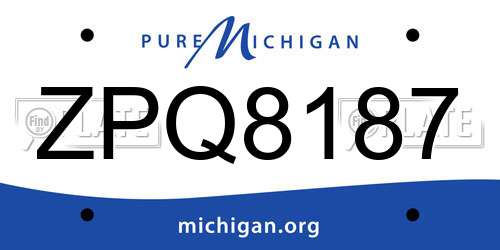 ZPQ8187 Michigan License Plate