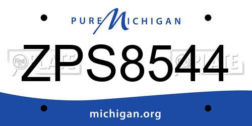 ZPS8544 Michigan License Plate