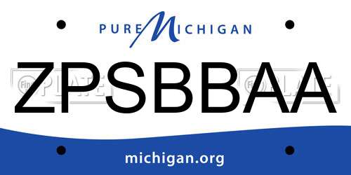 ZPSBBAA Michigan License Plate