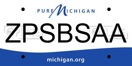 ZPSBSAA Michigan License Plate