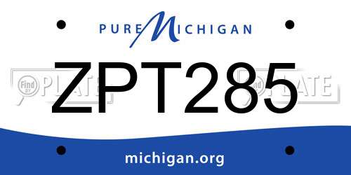ZPT285 Michigan License Plate