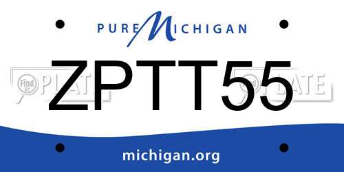 ZPTT55 Michigan License Plate