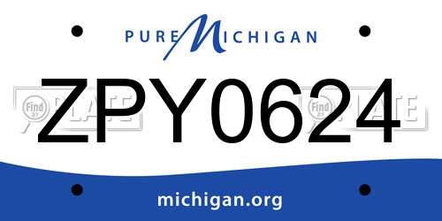 ZPY0624 Michigan License Plate