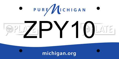 ZPY10 Michigan License Plate