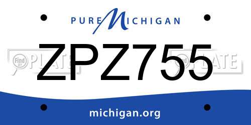 ZPZ755 Michigan License Plate