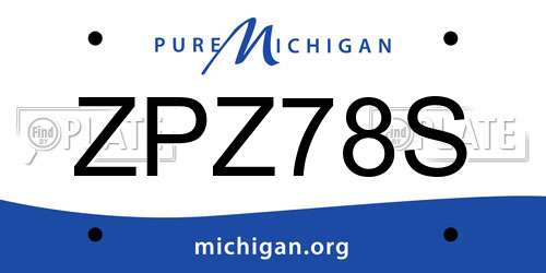 ZPZ78S Michigan License Plate