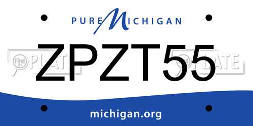 ZPZT55 Michigan License Plate
