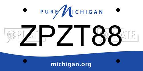 ZPZT88 Michigan License Plate