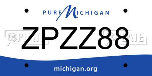 ZPZZ88 Michigan License Plate