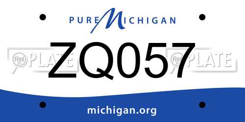 ZQ057 Michigan License Plate