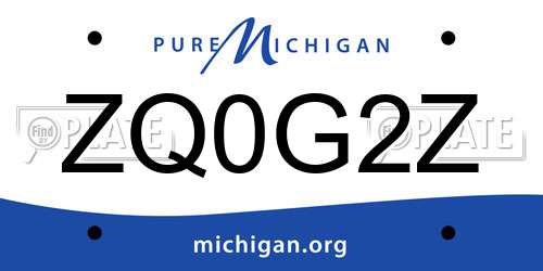 ZQ0G2Z Michigan License Plate