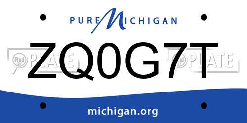 ZQ0G7T Michigan License Plate