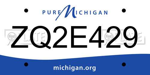 ZQ2E429 Michigan License Plate
