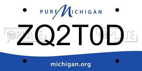 ZQ2T0D Michigan License Plate