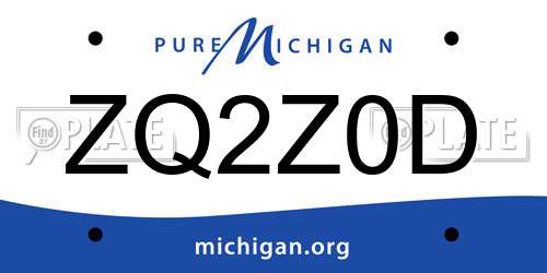ZQ2Z0D Michigan License Plate