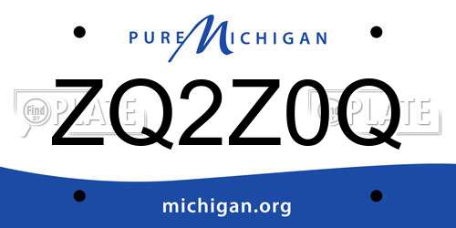 ZQ2Z0Q Michigan License Plate