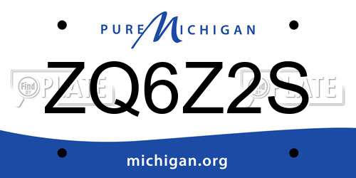 ZQ6Z2S Michigan License Plate