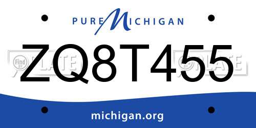 ZQ8T455 Michigan License Plate