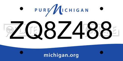 ZQ8Z488 Michigan License Plate