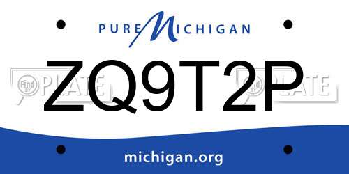 ZQ9T2P Michigan License Plate