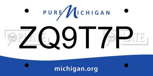 ZQ9T7P Michigan License Plate