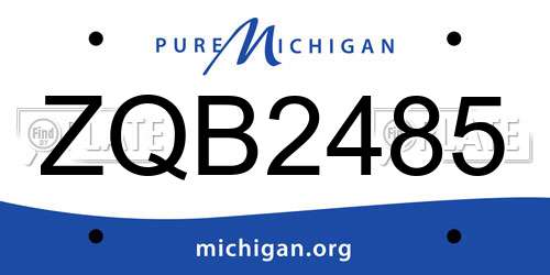 ZQB2485 Michigan License Plate