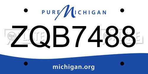 ZQB7488 Michigan License Plate