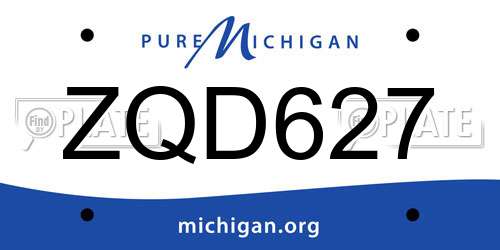 ZQD627 Michigan License Plate