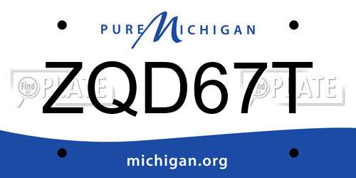 ZQD67T Michigan License Plate