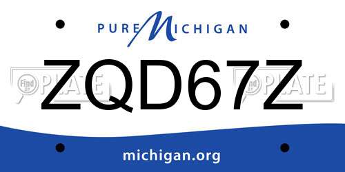 ZQD67Z Michigan License Plate