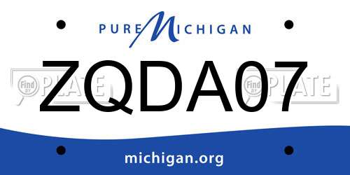 ZQDA07 Michigan License Plate