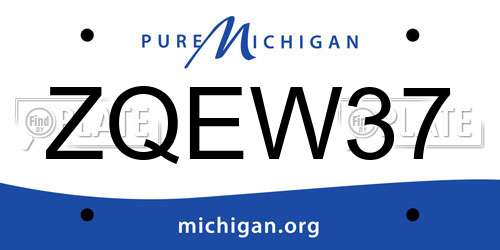 ZQEW37 Michigan License Plate