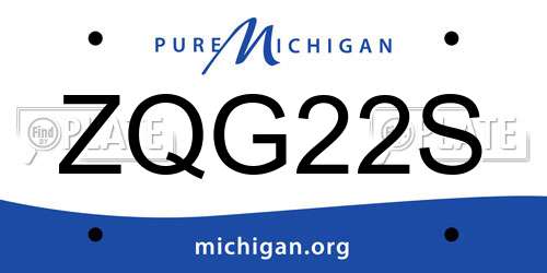 ZQG22S Michigan License Plate