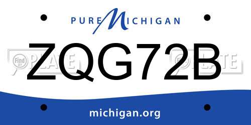 ZQG72B Michigan License Plate